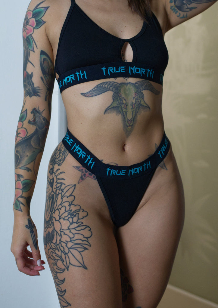 Womens Alternative Bamboo Loungewear Thong for tattooed emo babes 