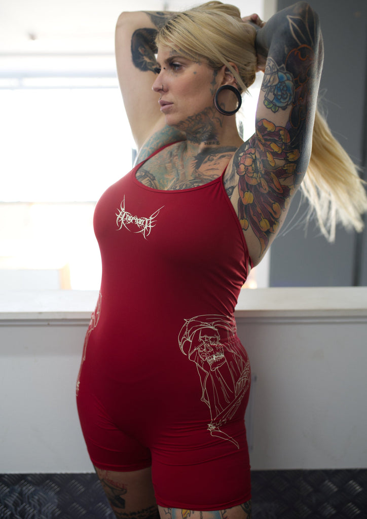 Womens alternative activewear for our emo tatooed baddies. The best jumpsuit you will ever own!