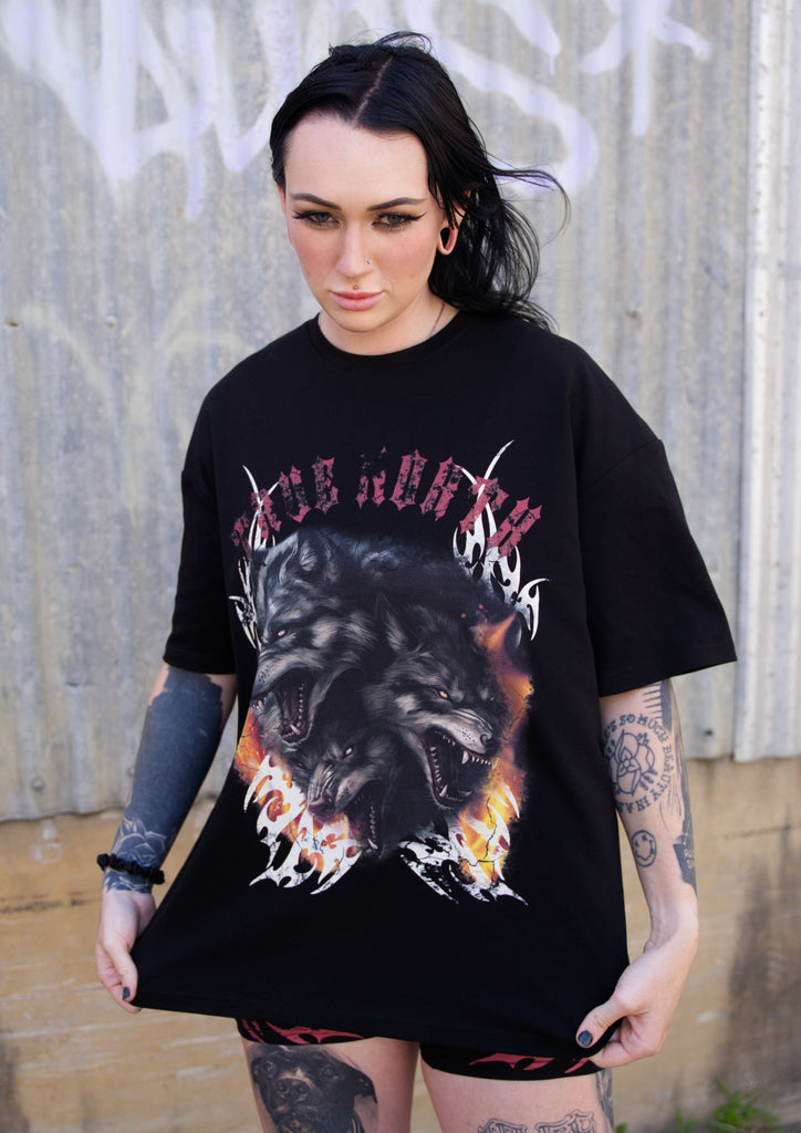 Alternative Womens oversized BF tee for the tattooed emo community 