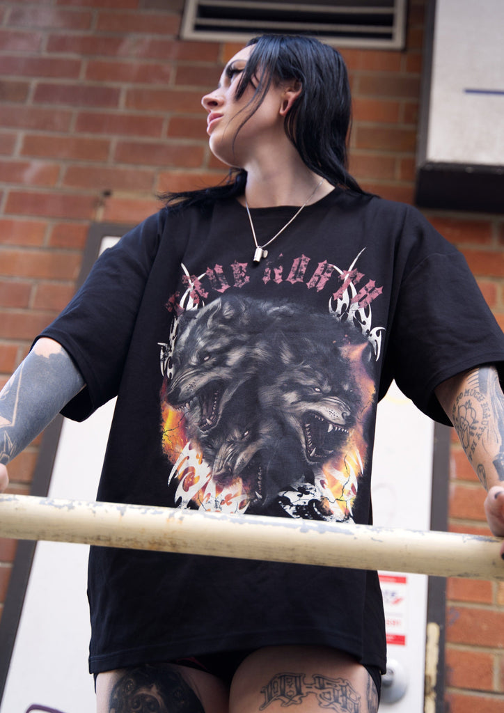 Alternative Womens oversized BF tee for the tattooed emo community 