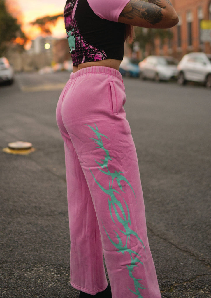 Fairy Floss Flared Trackies