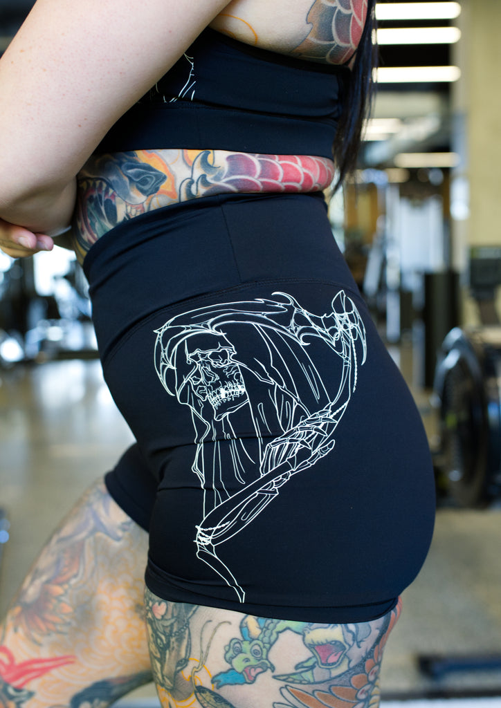Tattoo style emo activewear for alternative girls