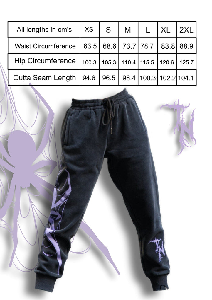 Women's super comfy sweatpants or trackies. Inspired by the alternative tattoo scene  Made from the comfiest french terry material