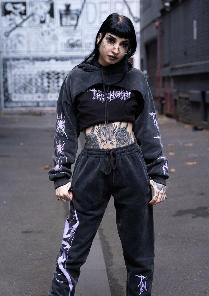 Women's super cropped hoodie inspired by the alternative tattoo scene  